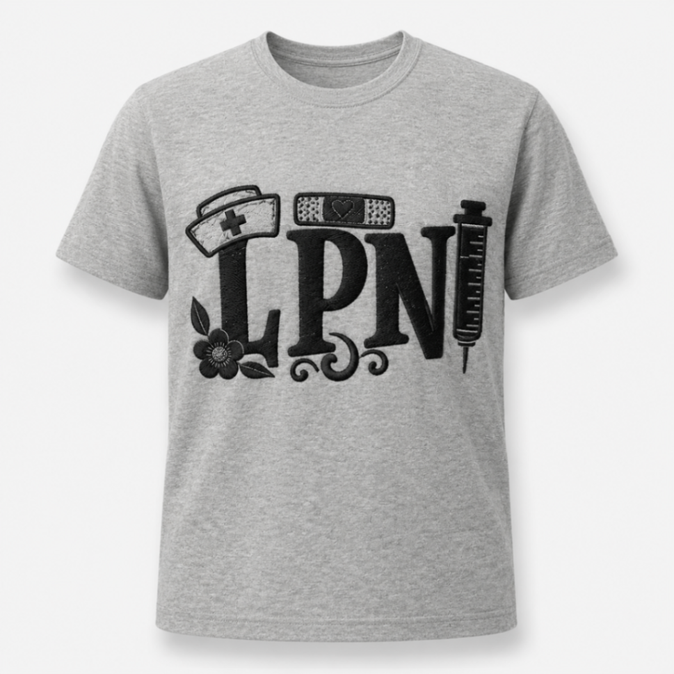 LPN embroidered grey t-shirt