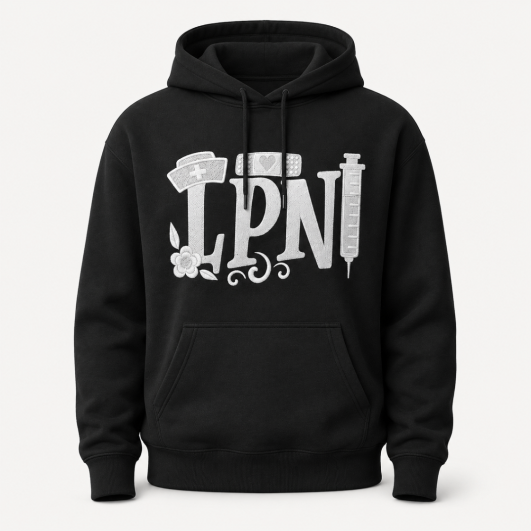 LPN embroidered black hoodie
